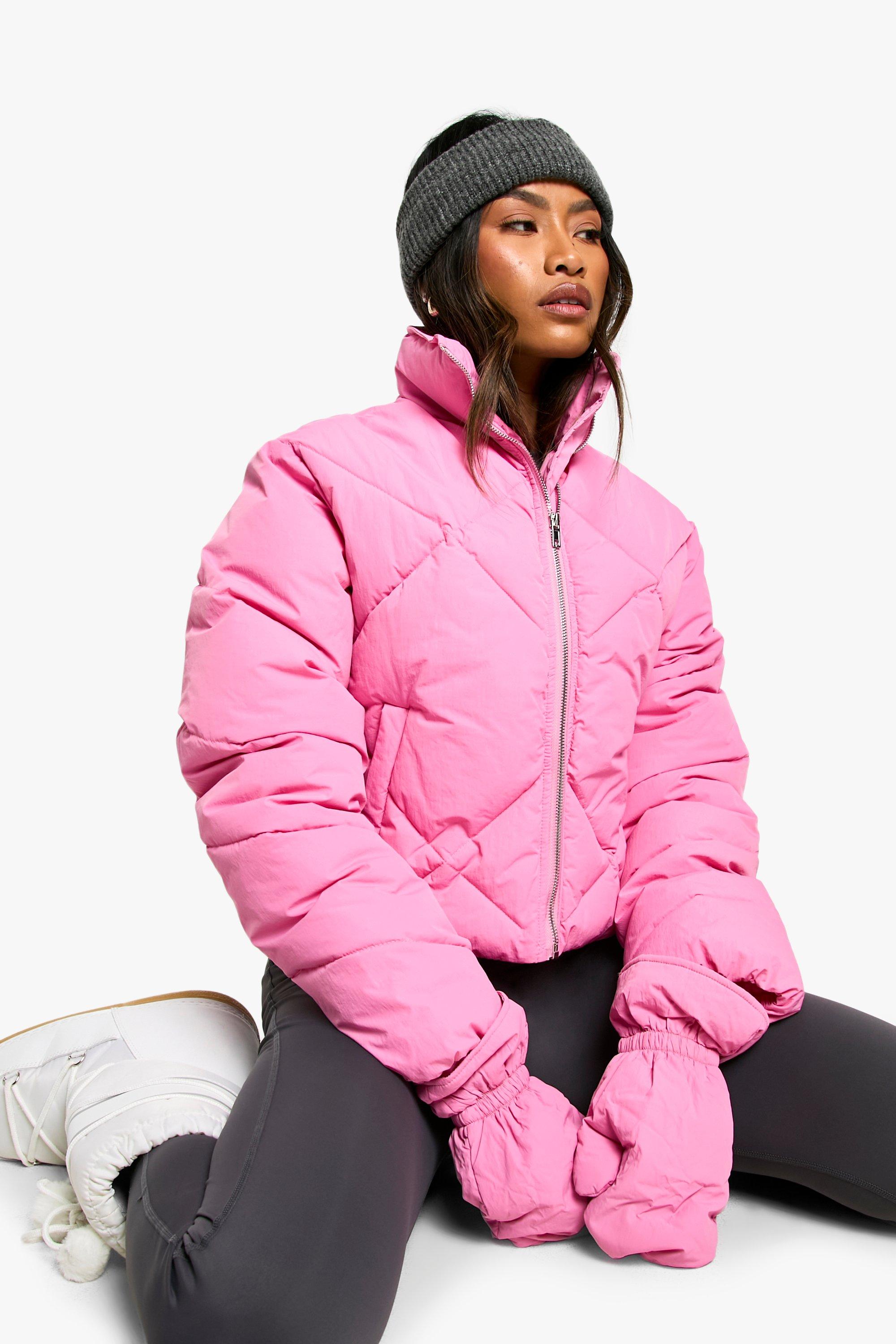 Ski Puffer Jacket with Gloves | boohoo USA Ski Puffer Jacket with Gloves | boohoo USA